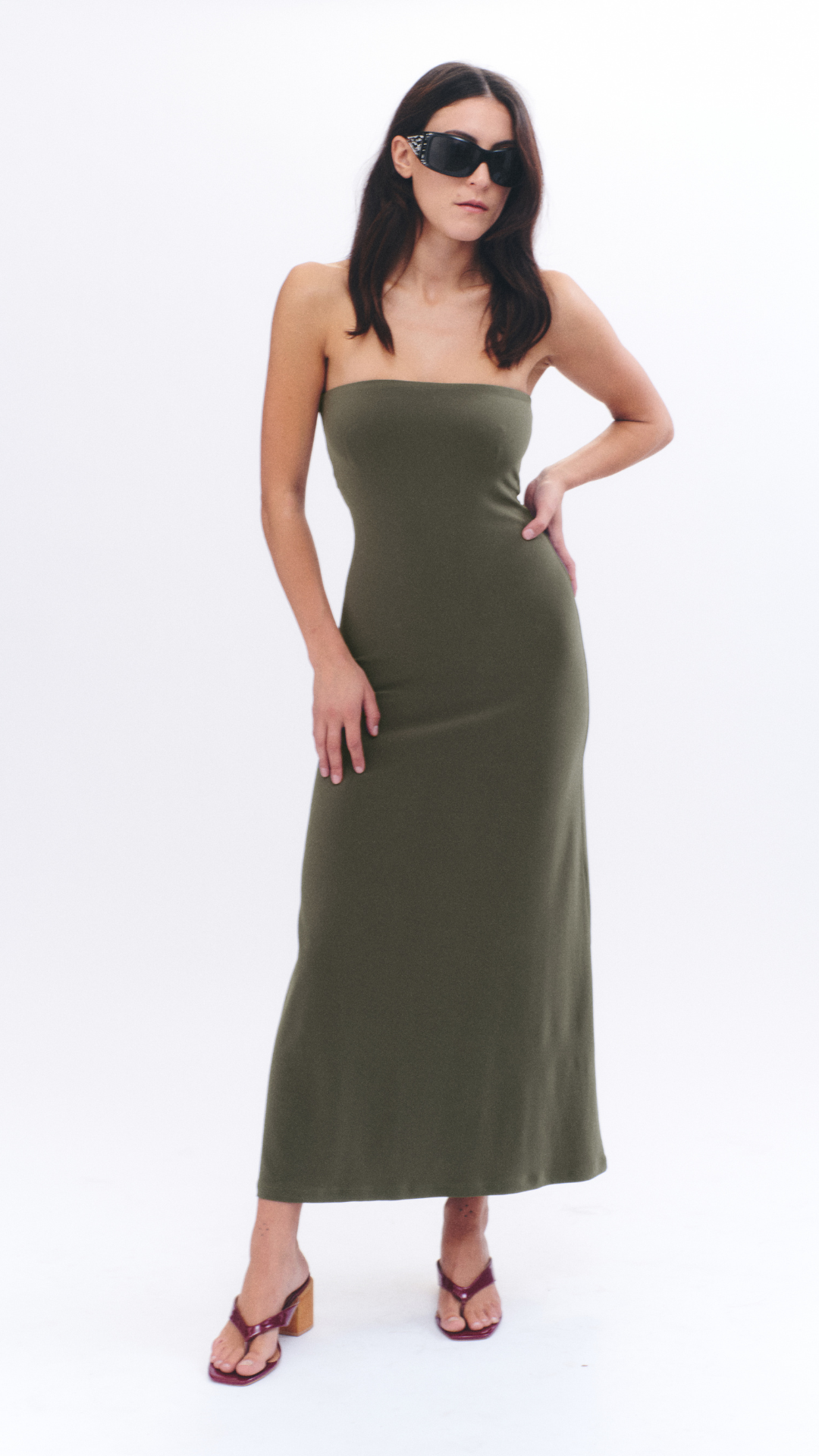Maxi Tube Dress Khaki Sabithelabel