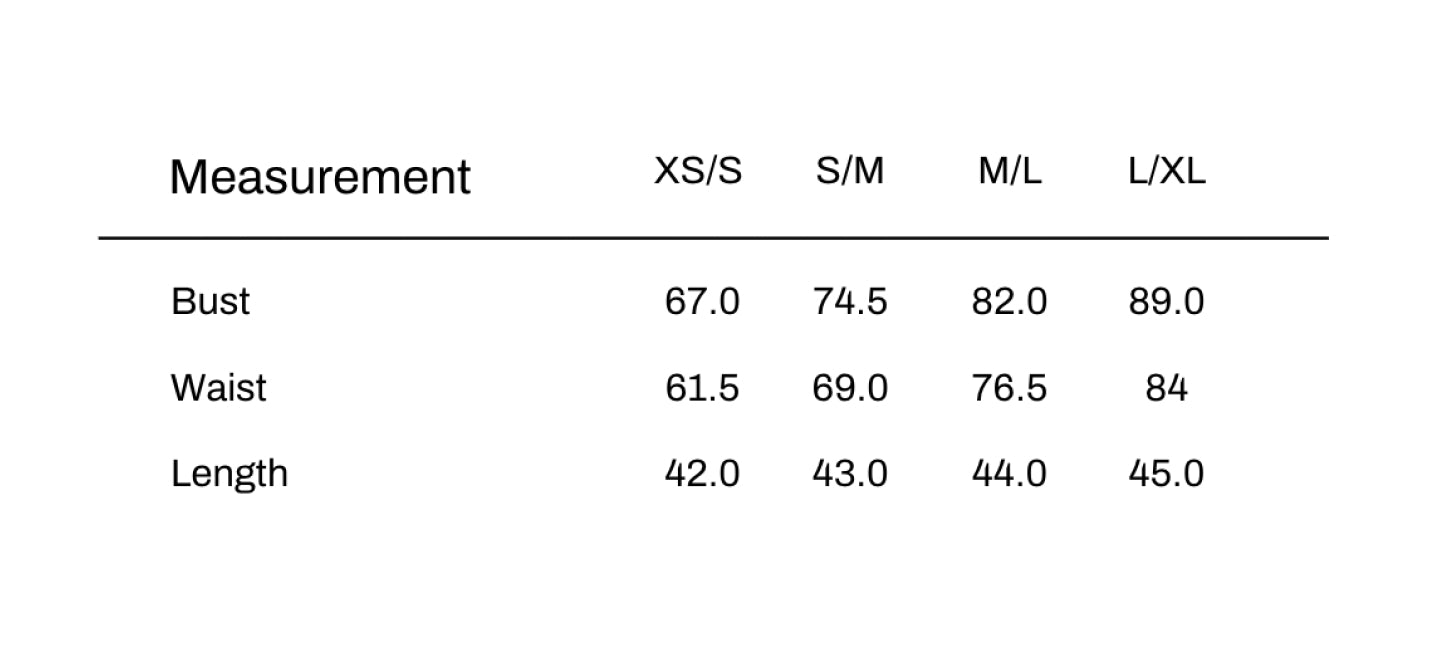 Sizing Charts – Sabithelabel